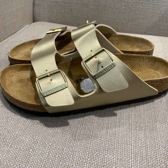 NEW Birkenstock Arizona Gold Slide Sandals Size 40 / 9 - Picture 3 of 9